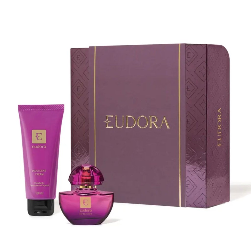 Kit Presente Perfume e Hidratante Eudora Roxo Miniatura