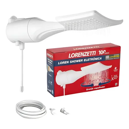 Chuveiro Ducha Lorenzetti Loren Shower Eletrônico Branco 7500w 220v 6.8 Kw