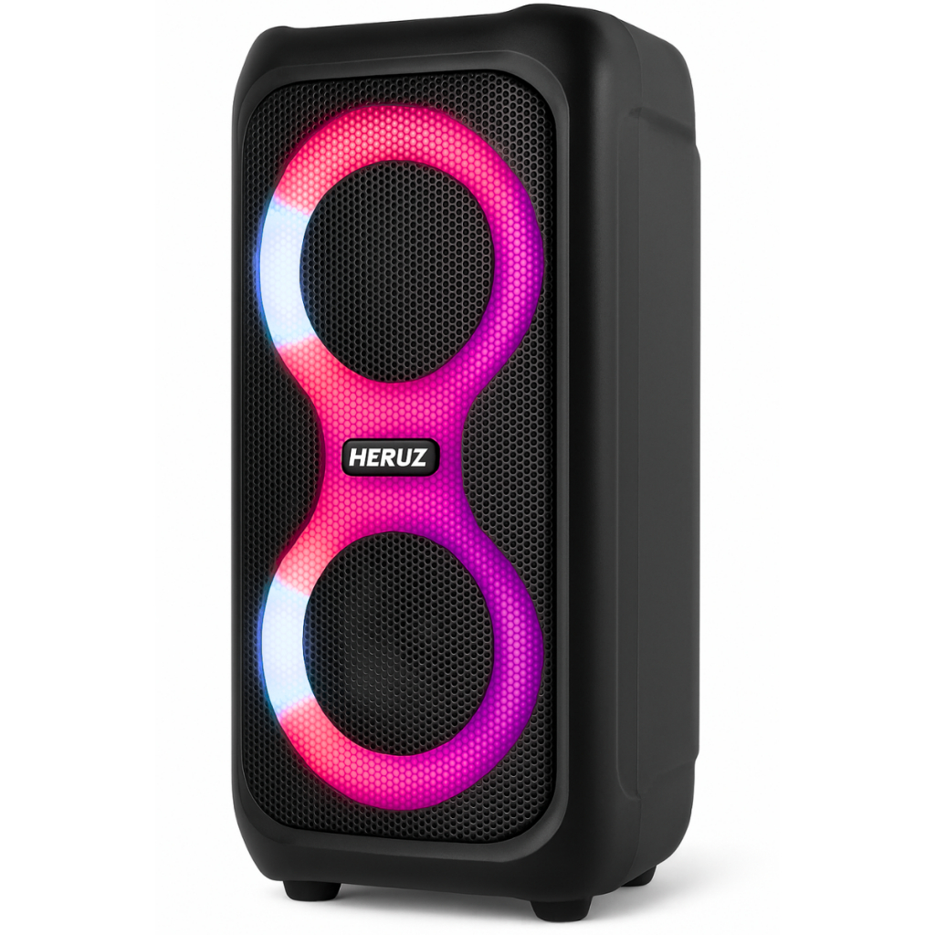 Caixinha De Som Caixa Grande Potencia Led Bluetooth 2 Alto Falantes Heruz MP3