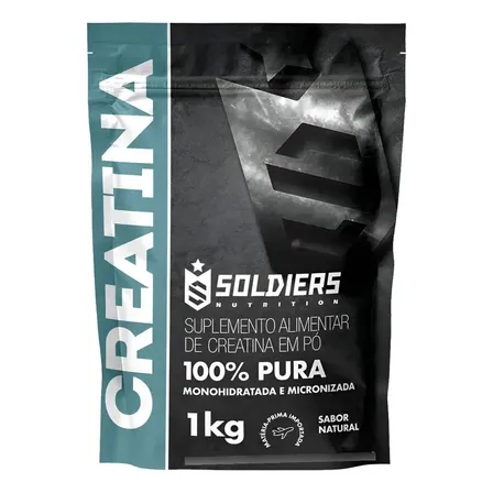 Creatina 1kg Suplemento Monohidratada Em Pó 100% Pura - Soldiers Nutrition Sem Sabor