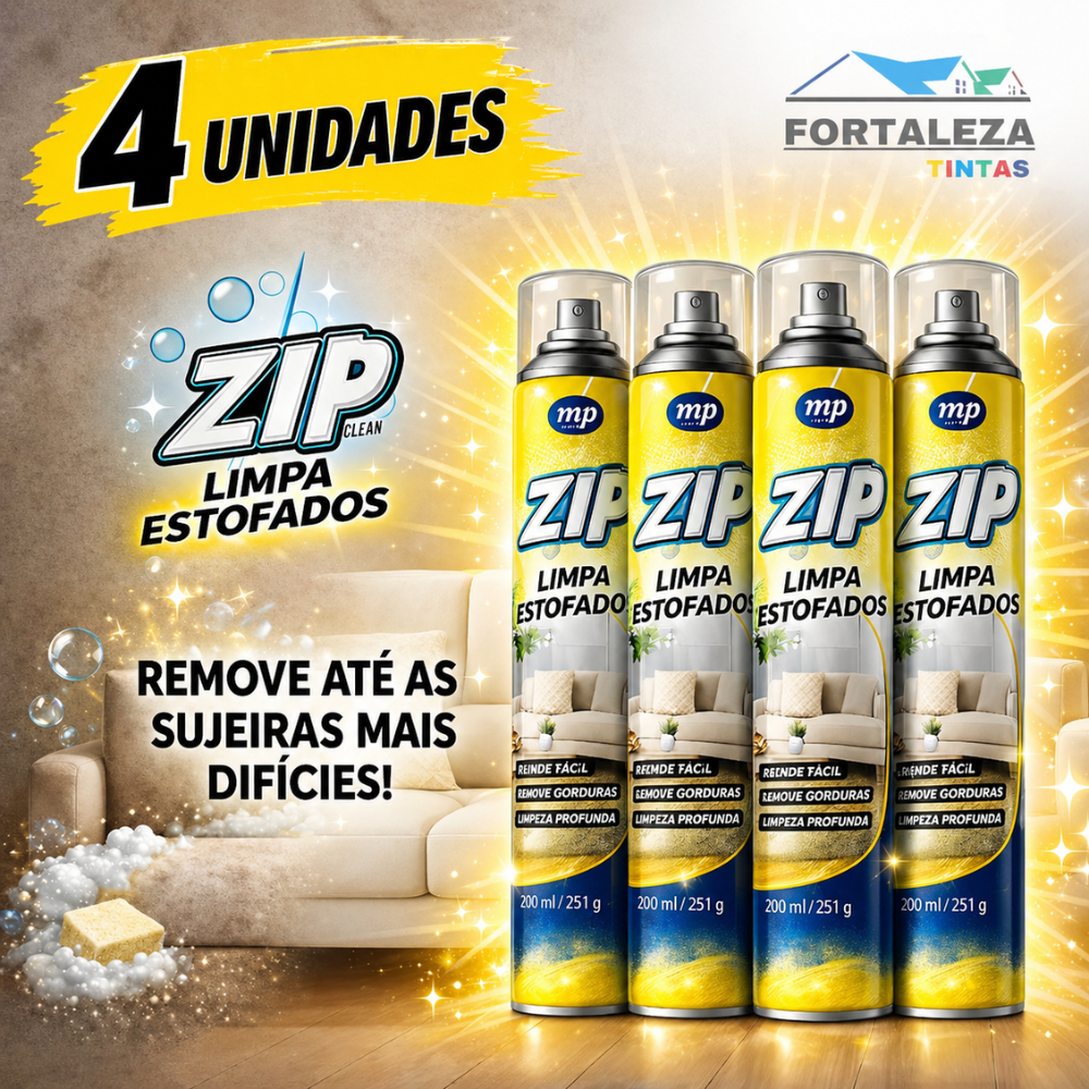 Espuma Spray Limpa Estofados Higienizador a Seco Zip – Remove Sujeiras Sem Esforço