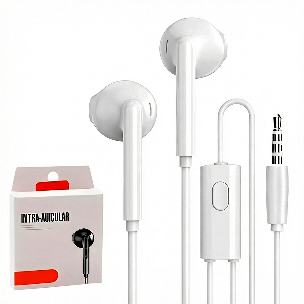 Fone De Ouvido Com Microfone Conector de fone de ouvido de 3,5 MM Branco Preto Vermelho 1,3 Metros